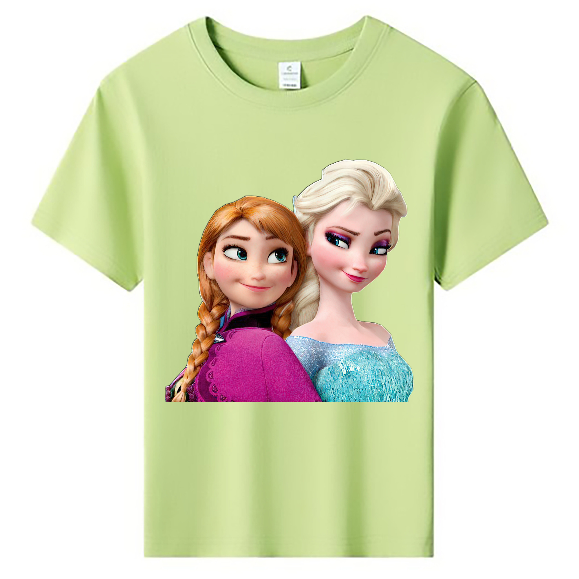 （画像用） アナと雪の女王 アンナ エルサ Frozen Anna Elsa 綿100％キッズTシャツ（フロントプリント）
